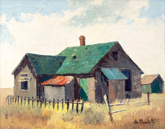 Ripe for Restoration (Abandoned Home, California), Oil Painting, circa 1955