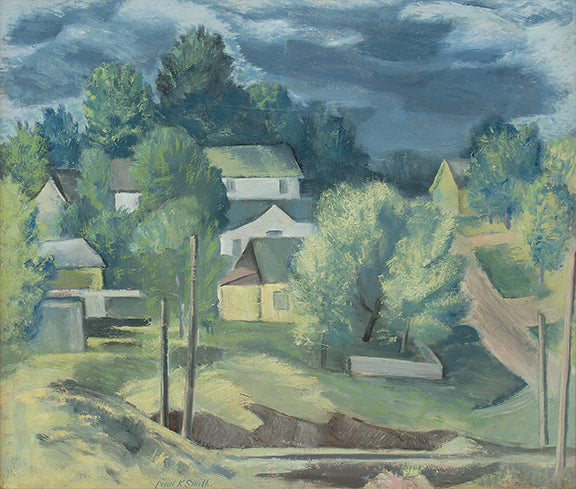 Untitled (Colorado Hill Town), Oil Painting, circa 1940