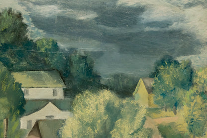 Untitled (Colorado Hill Town), Oil Painting, circa 1940