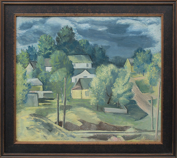 Untitled (Colorado Hill Town), Oil Painting, circa 1940