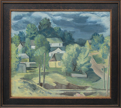 Untitled (Colorado Hill Town), Oil Painting, circa 1940