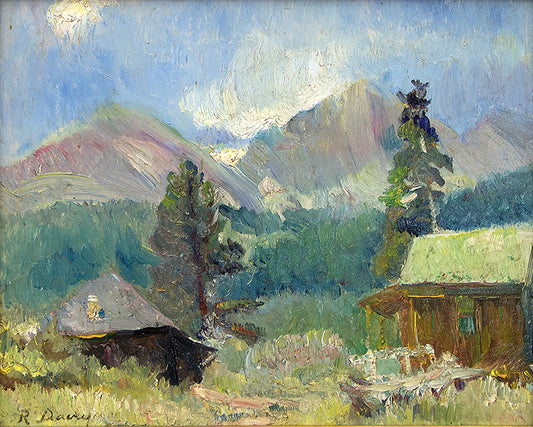 Untitled (Cabin near Estes Park, Colorado), Oil Painting, circa 1927