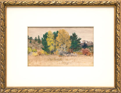 Untitled (Trees in Autumn, Colorado), Mixed Media Painting, circa 1900