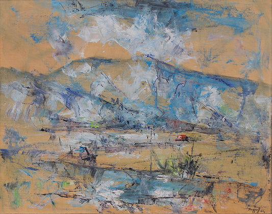 Untitled (Abstract, Mountains near Colorado Springs), Oil Painting, 1962