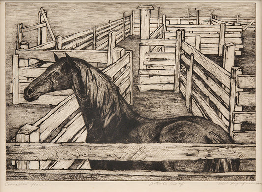 Corralled Horse (Artists Proof), Etching Print, 1947