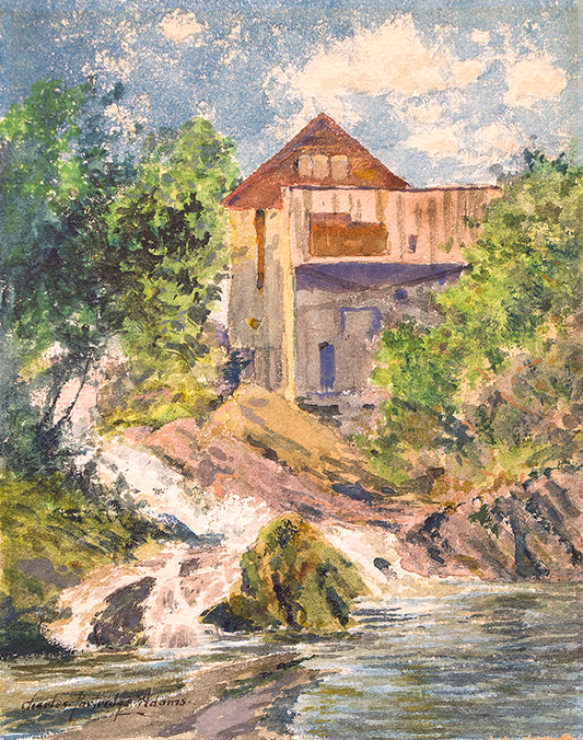 Mill Near Plainfield, New Hampshire, Watercolor Painting, circa 1885