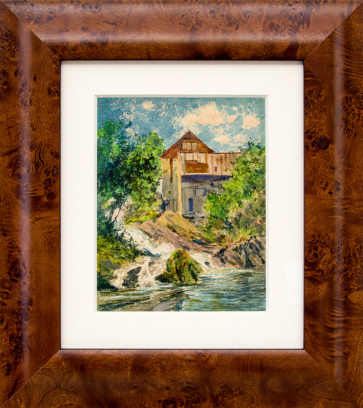 Mill Near Plainfield, New Hampshire, Watercolor Painting, circa 1885