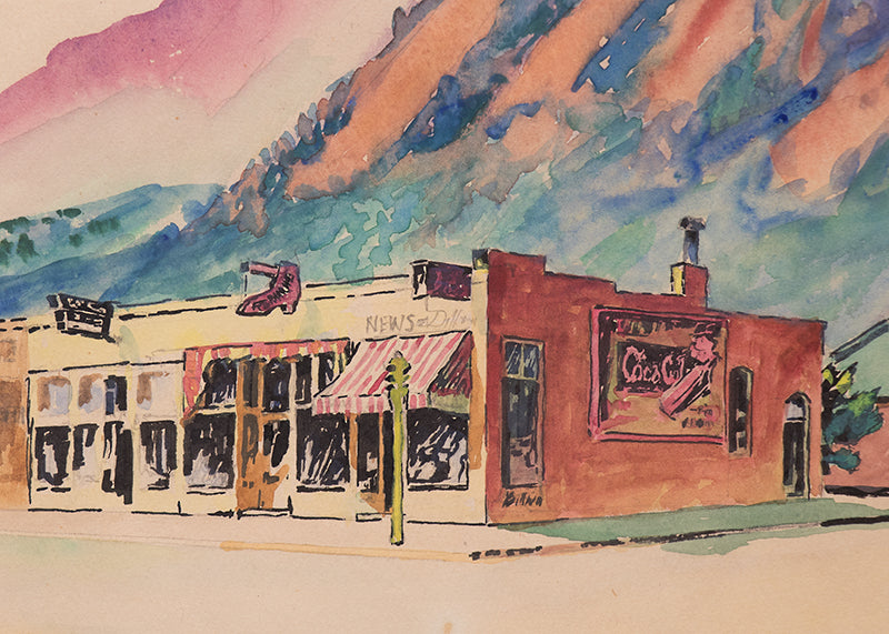 13th & Walnut, Boulder (Colorado), Watercolor Painting