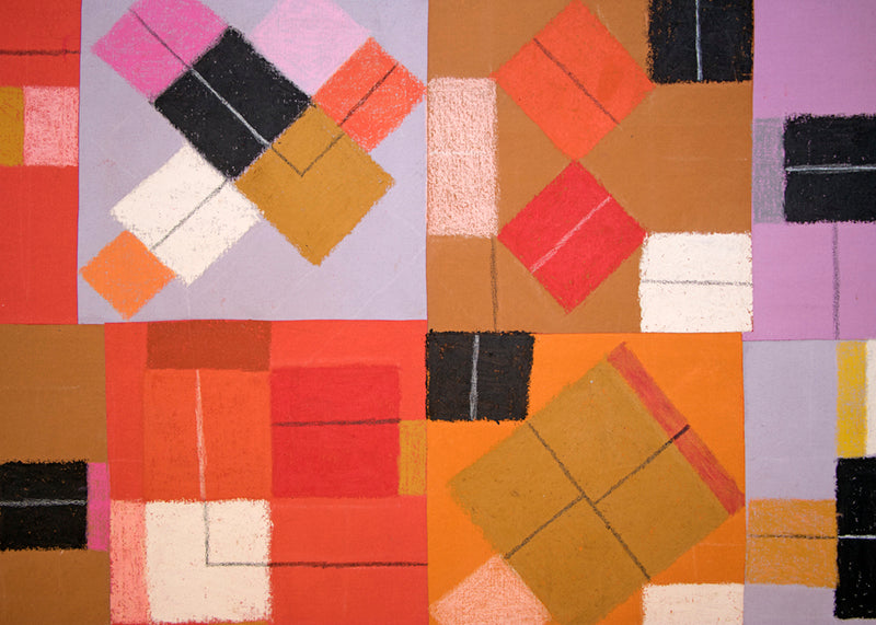 Squared Line, Mixed Media Painting, circa 1970