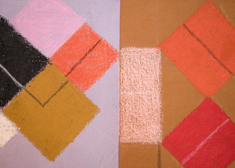 Squared Line, Mixed Media Painting, circa 1970