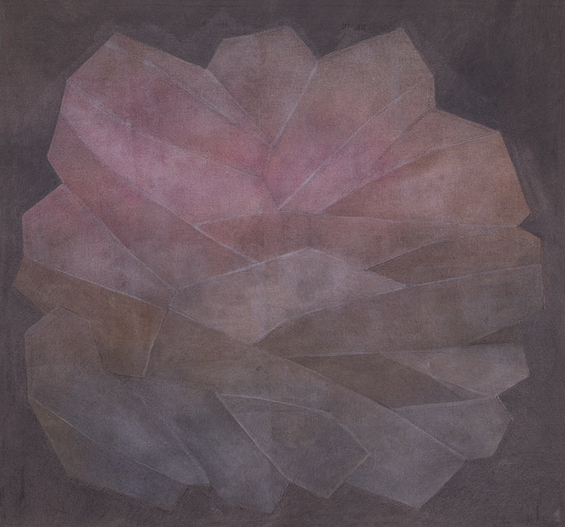 Crystal, Series #3 Rose or Pink Crystal, Mixed Media Painting, circa 1970