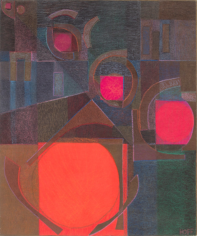 Lighted Street, Mixed Media Painting, 1986