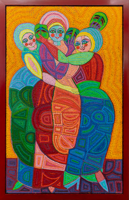 Behind The Masks, Oil Painting, circa 1990s