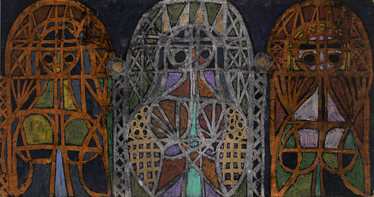 Edward Marecak (1919-1993) artwork for sale. Byzantine Spell, Mixed Media Painting, 1965