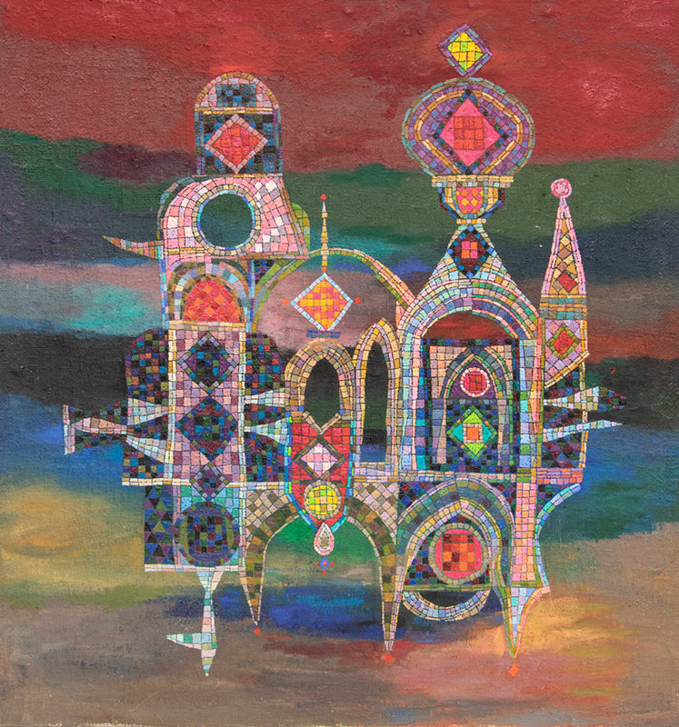 Edward Marecak (1919-1993) artwork for sale. The Floating Castle, Oil Painting, 1980s