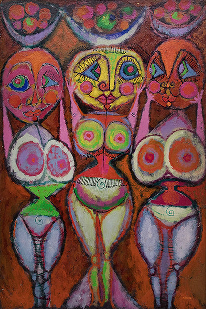 Edward Marecak (1919-1993) artwork for sale. Fertility Goddesses, Oil Painting, 1950