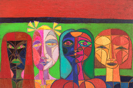 Edward Marecak (1919-1993) artwork for sale. The Committee, Acrylic Painting, 1980s