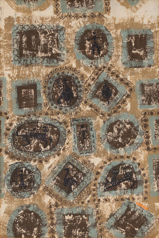 Edward Marecak (1919-1993) artwork for sale. Coptic Fragment, Mixed Media Painting, 1960s