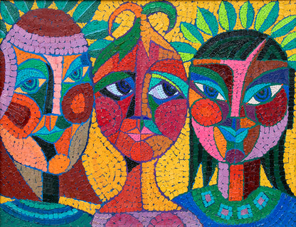 Edward Marecak (1919-1993) artwork for sale. The Three Fates Thinking Mysterious Thoughts, Oil Painting, 1987