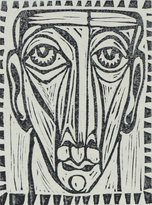 Classic Head, Woodcut (Woodblock) Print, circa 1940-1970