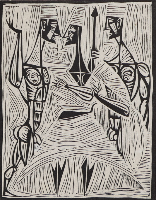 The Abduction of Helen, Woodcut (Woodblock) Print, circa 1940-1970