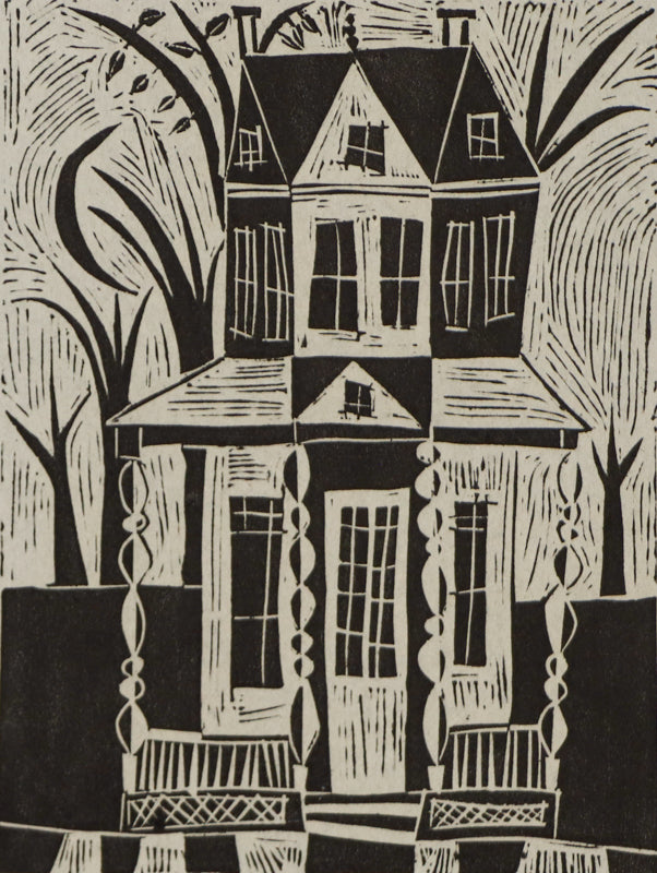 Edward Marecak (1919-1993) artwork for sale. Haunted House, Woodcut (Woodblock) Print, circa 1940-1970