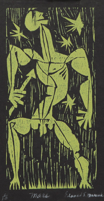 Mars II, Woodcut (Woodblock) Print, circa 1940-1970