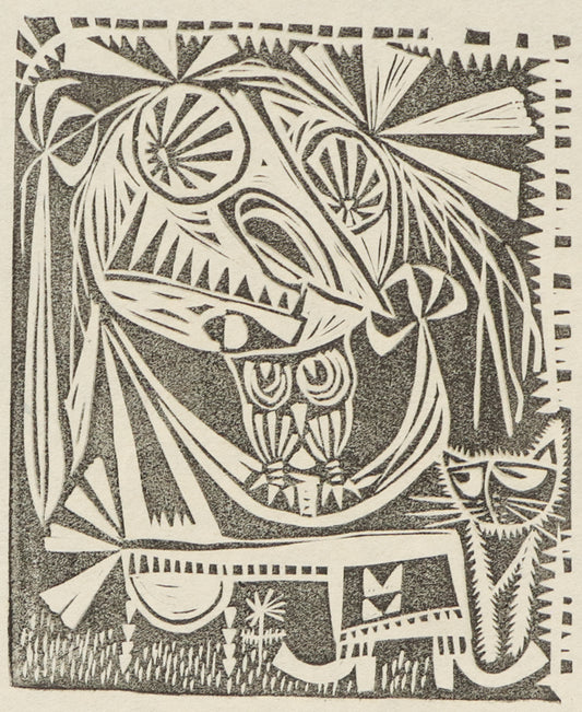 Edward Marecak (1919-1993) artwork for sale. Frustrated Witch, Woodcut (Woodblock) Print