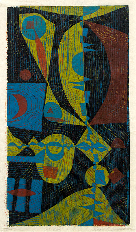 Edward Marecak (1919-1993) artwork for sale. Shapes, Woodcut (Woodblock) Print