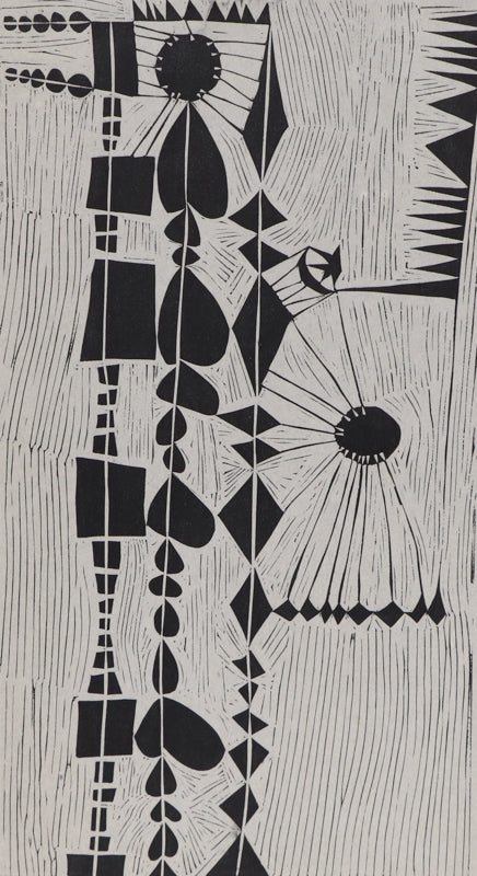 Black Suns, Woodcut (Woodblock) Print, circa 1940-1970