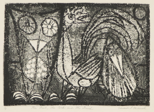 Edward Marecak (1919-1993) artwork for sale. The Owl, The Cock, And The Duck, Lithograph Print