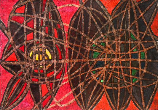 Web of Spells, Mixed Media Drawing, 1980s