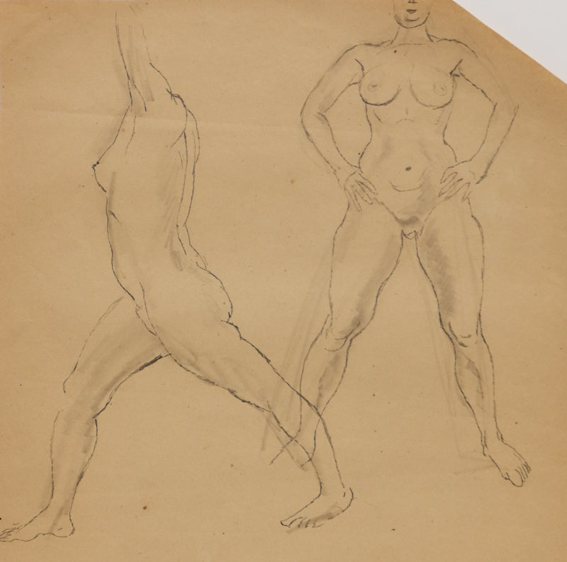 Untitled (Figure Study), Graphite Drawing