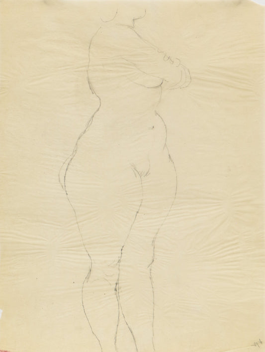 Untitled (Figure Study of a Woman), Graphite Drawing