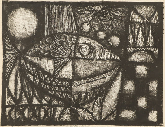 Edward Marecak (1919-1993) artwork for sale. Still Life with Fish,, Lithograph Print