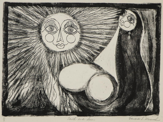 Edward Marecak (1919-1993) artwork for sale. Earth and Sun, Lithograph Print