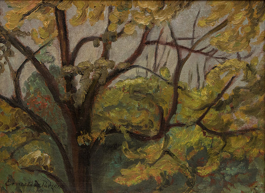 Untitled (Autumn Trees), Oil Painting, circa 1930