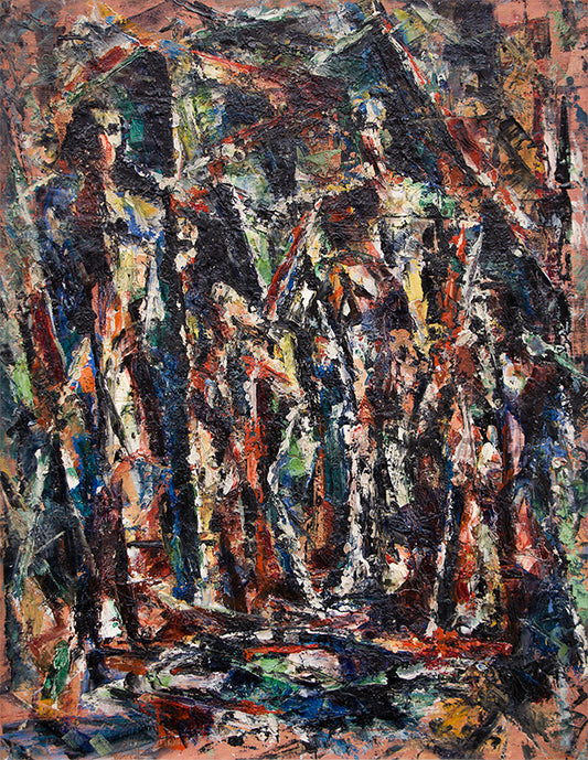 Untitled (Sacred Family), Oil Painting, circa 1950