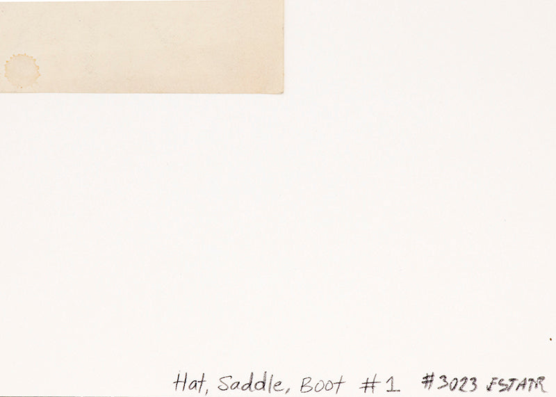 Hat, Saddle and Boot #1, Pen Painting, circa 1933