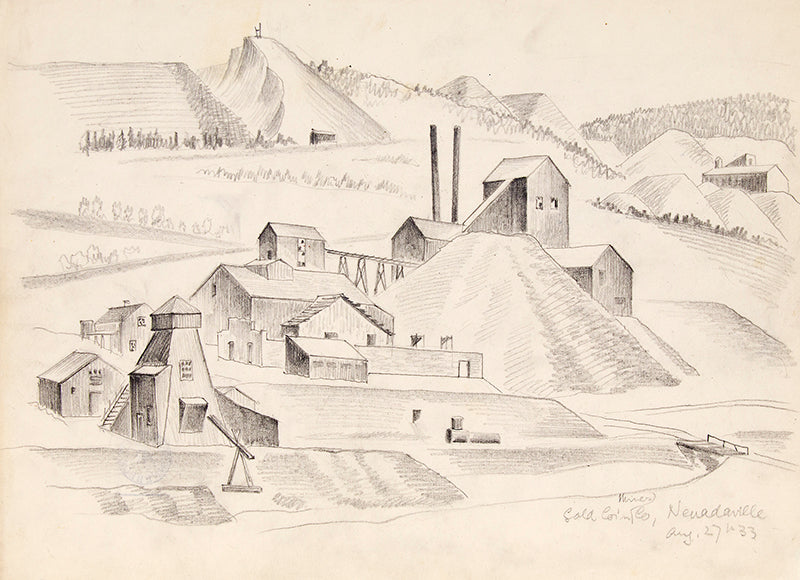 Gold Coin Mines Company, Nevadaville, Colorado, Graphite Painting, 1933