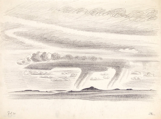 New Mexico Rain #7, Graphite Drawing, circa 1925