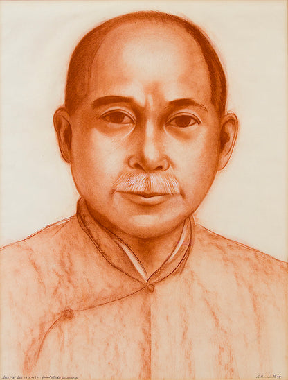 Sun Yat Sen 1866-1925-Final Study for "Justice Through the Ages, Colorado" mural, Charcoal Drawing, 1977