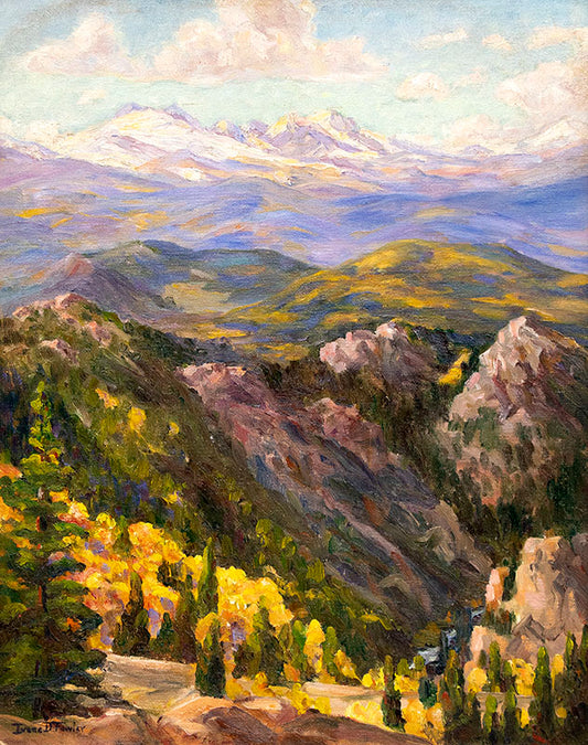 Boulder Canyon (Colorado Mountain Landscape in Autumn), Oil Painting, circa 1930-1950