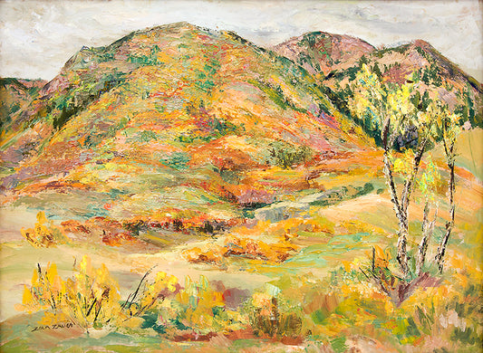 Untitled (Colorado Mountain Landscape, Autumn), Oil Painting, circa 1950