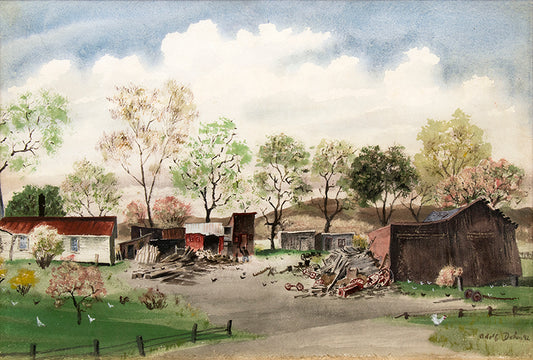 Untitled (Minnesota Farm), Watercolor Painting, 1942