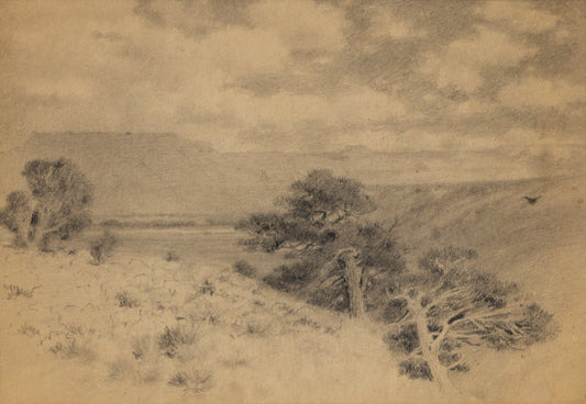 Untitled (Southern Colorado Landscape), Graphite Drawing, circa 1910