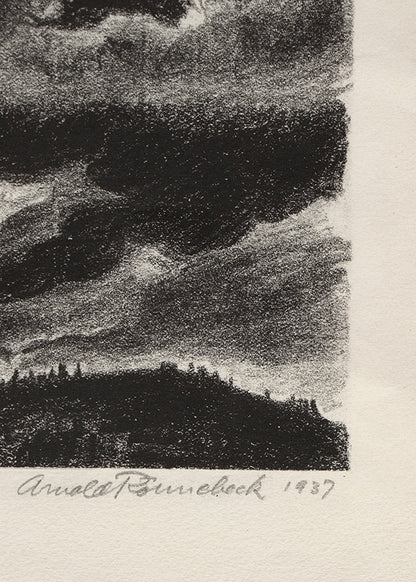 Magic Peak (Colorado Mountain Landscape with Clouds), Lithograph Print, 1937