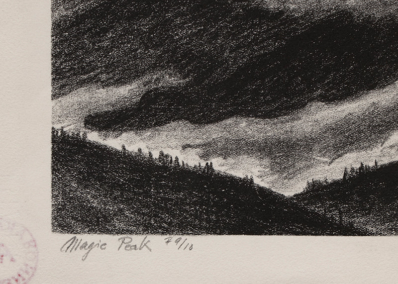 Magic Peak (Colorado Mountain Landscape with Clouds), Lithograph Print, 1937