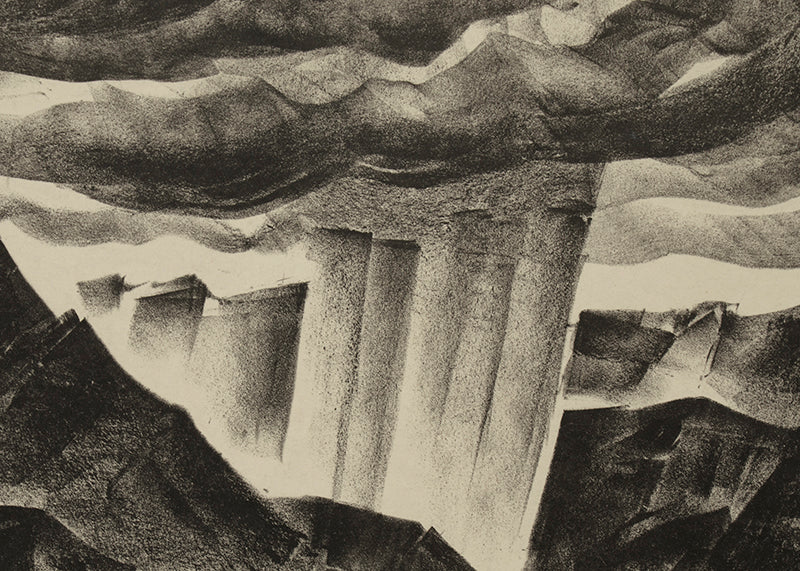 Rain in the Rockies, Lithograph Print, circa 1939