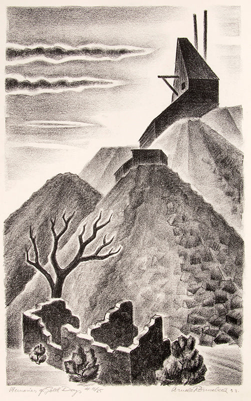 Memories of Gold Days (Old Mine Ruins, Colorado), Lithograph Print, 1933